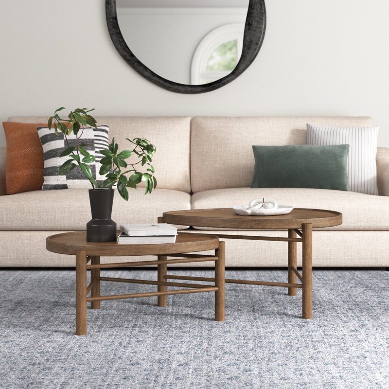 Joss & Main Sequoia Solid Wood 3 Legs 2 Nesting Coffee Table Sets | Wayfair